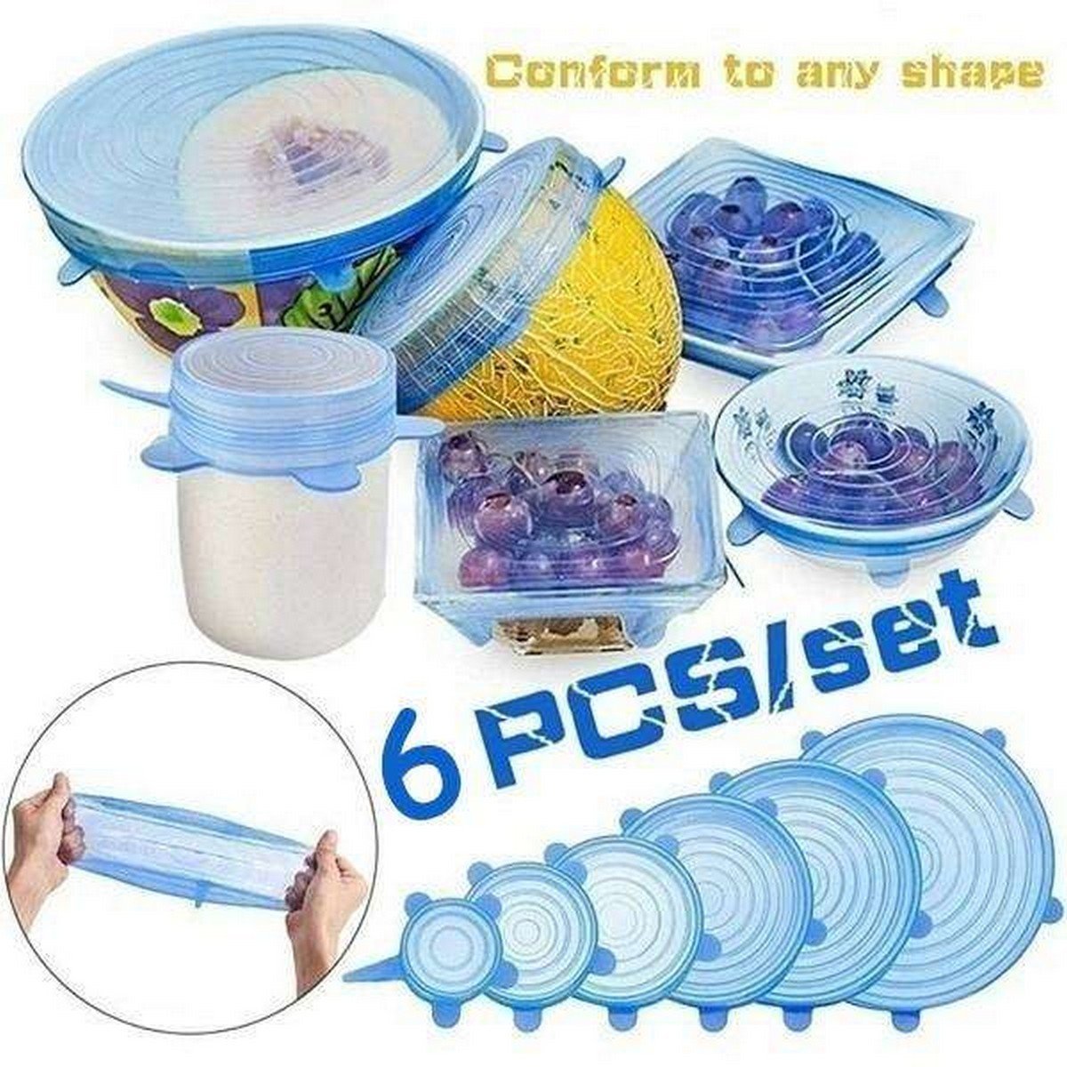 6 pcs Silicone lids - Win Bachat