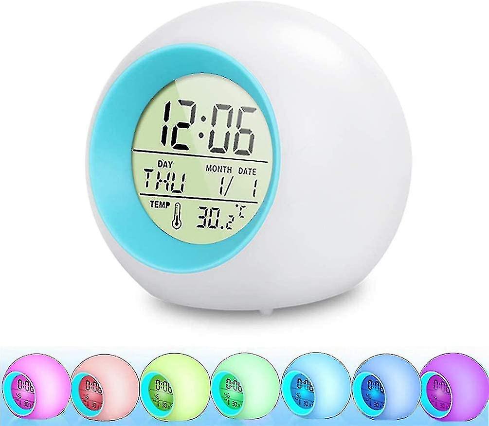 7 Color Changing Light Alarm Clock Led - Win Bachat