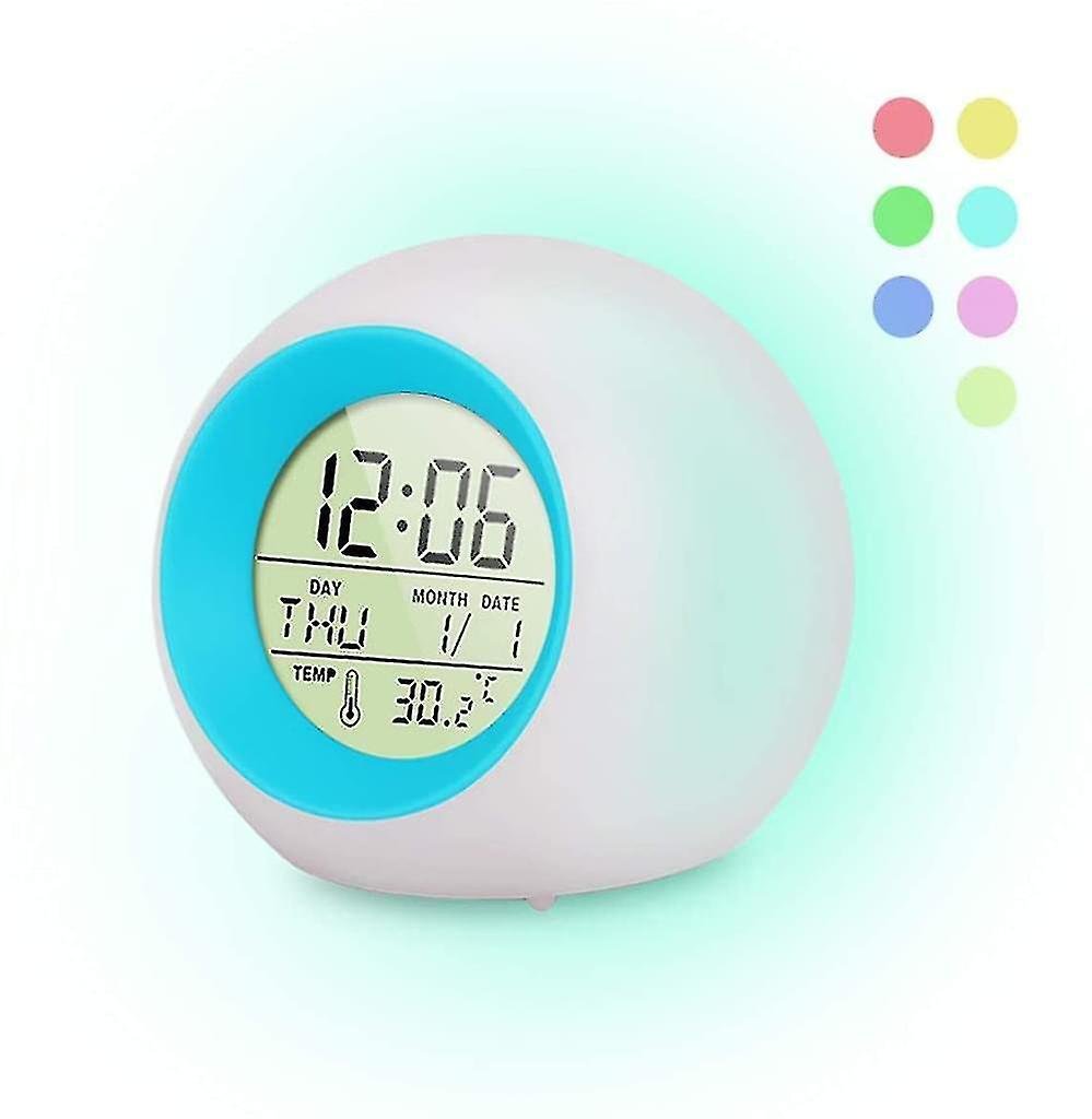 7 Color Changing Light Alarm Clock Led - Win Bachat