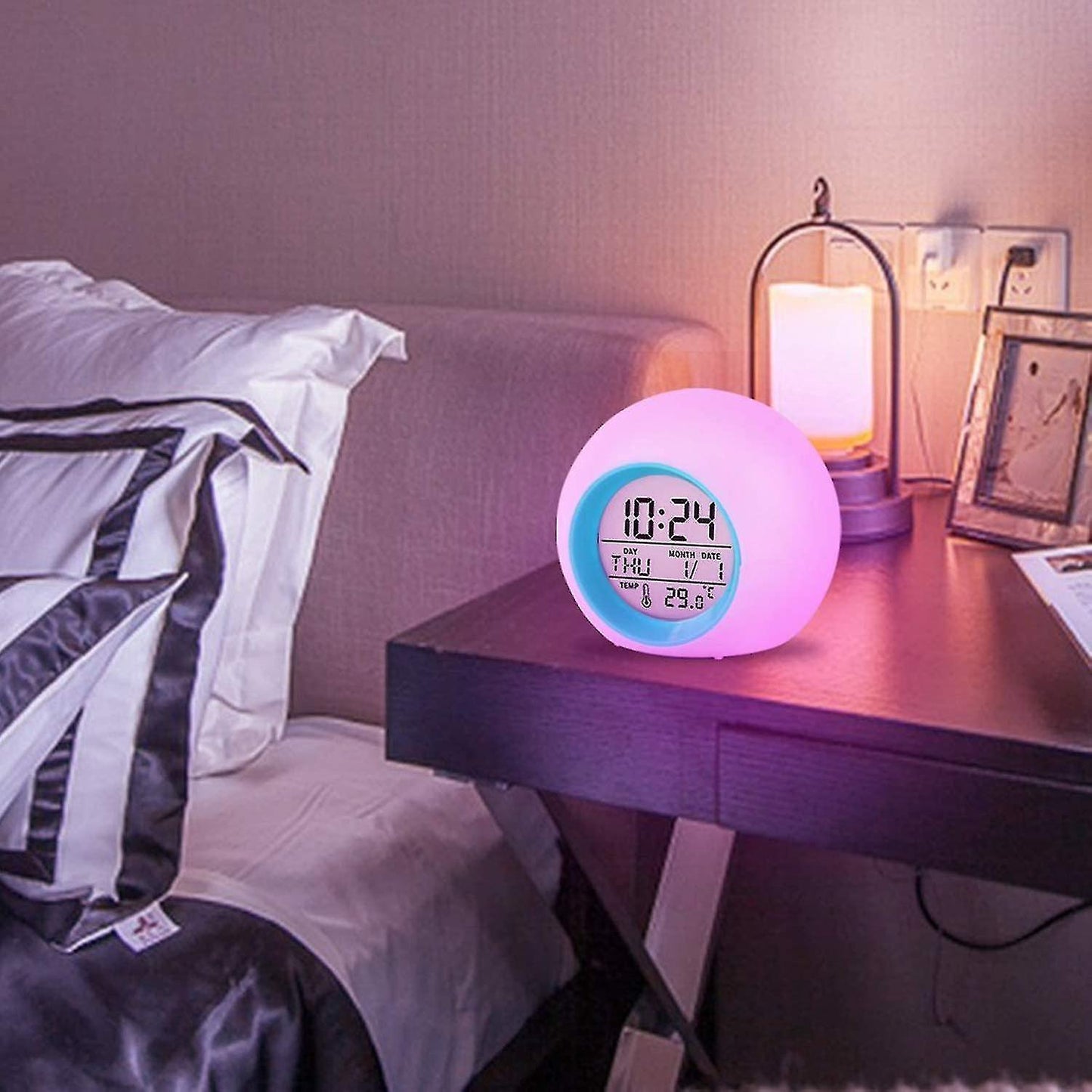 7 Color Changing Light Alarm Clock Led - Win Bachat