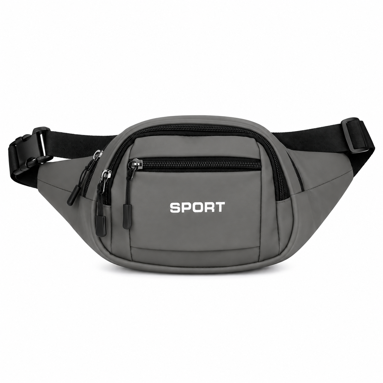 Mens Sport Waist Bag Stylish Nylon Fanny Pack - Gray