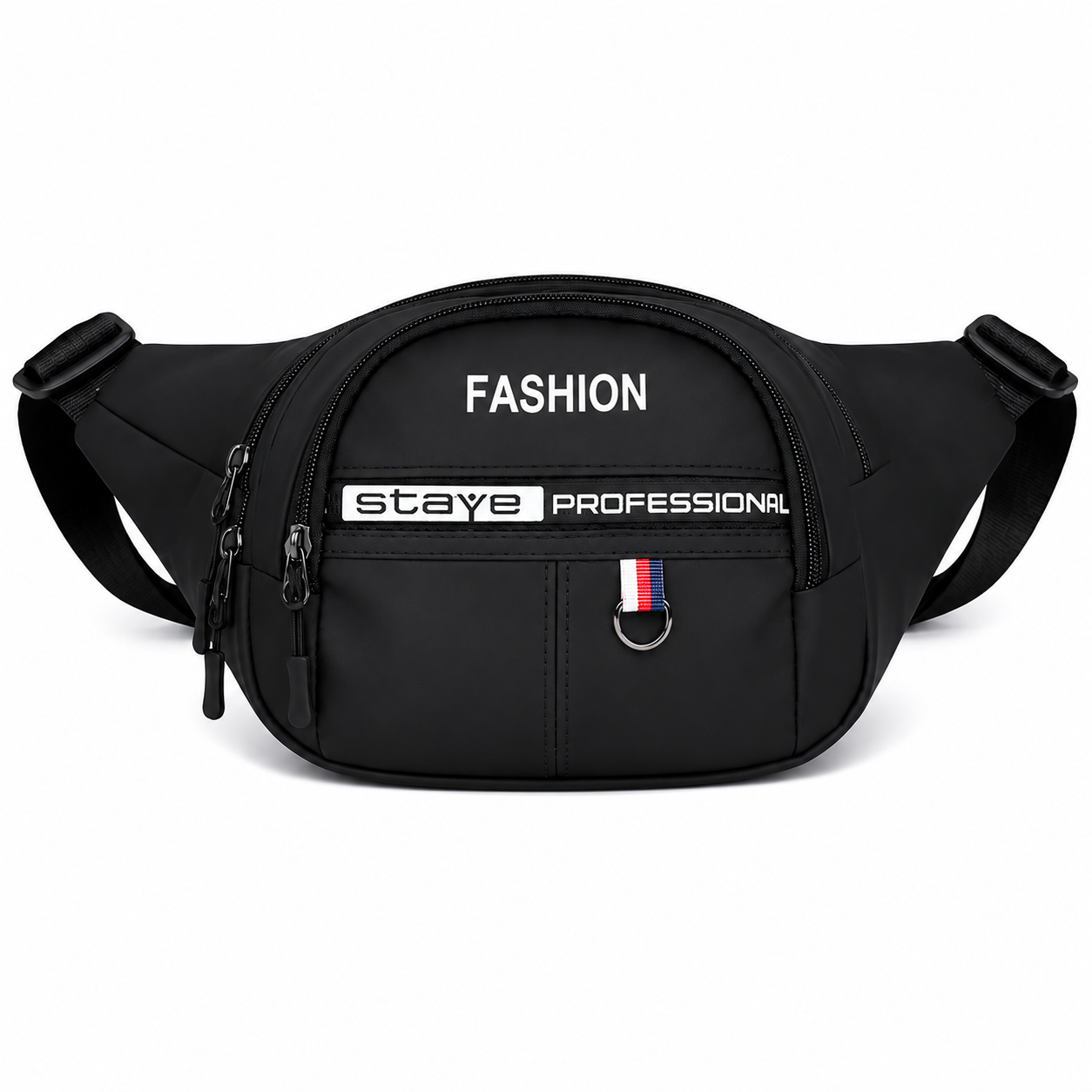 Men’S Waist Bag Stylish Nylon Fanny Pack Waterproof Crossbody Belt Bag - Black