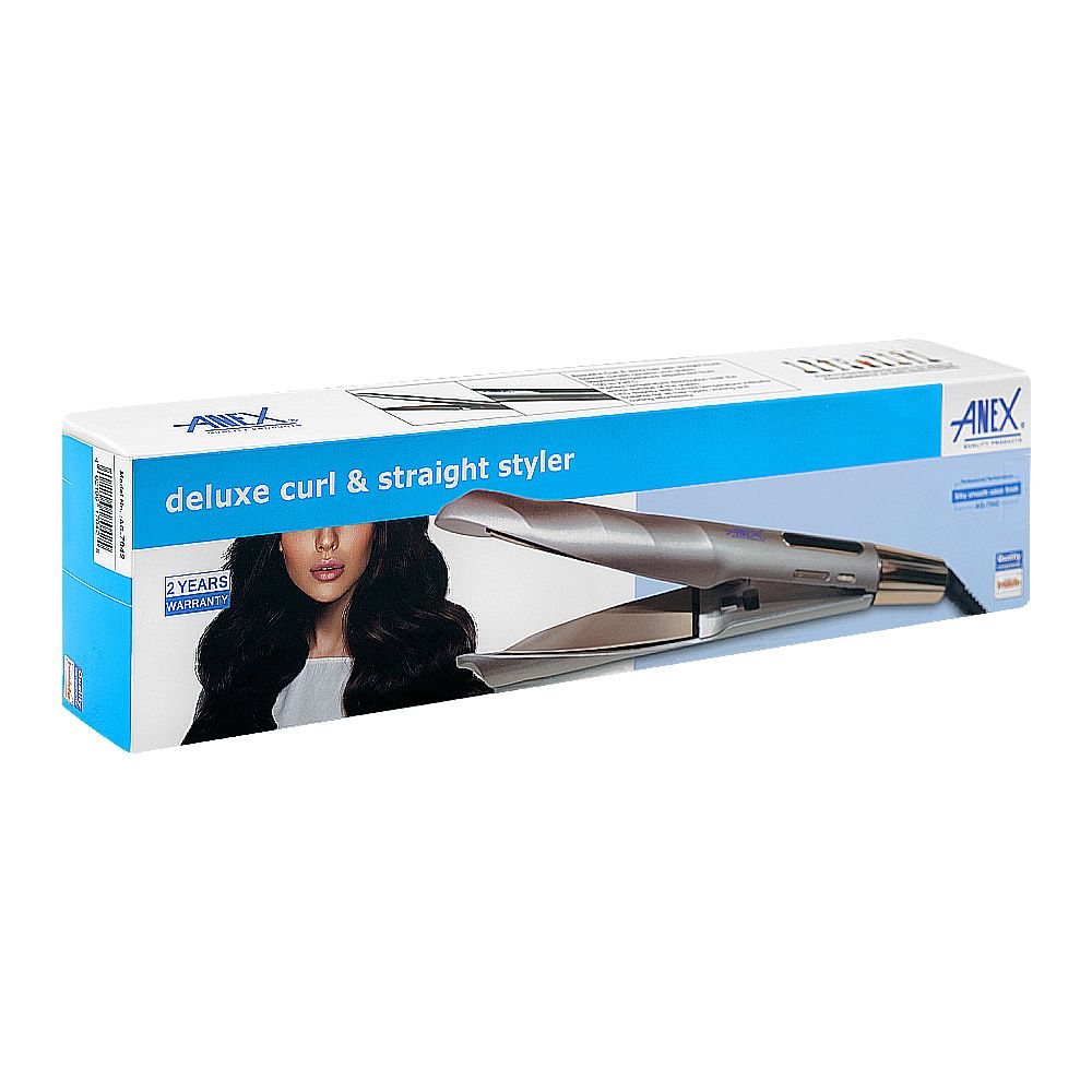 Anex Professional Hair Straightener - White & Gold (AG-7042) - View 2 - Win Bachat