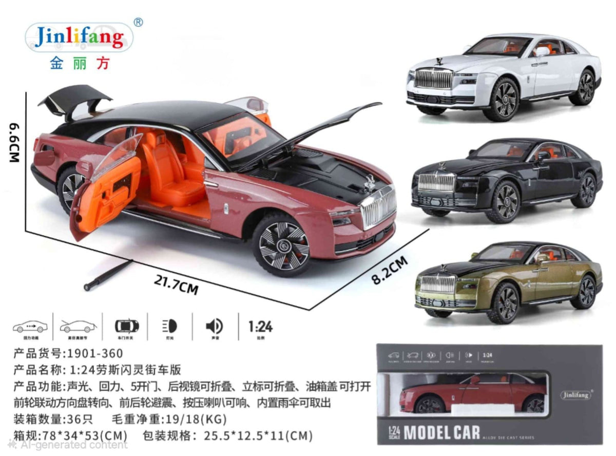 Die-Cast Rolls-Royce Spectre Model Car with Lights, Sound & Opening Parts - Win Bachat