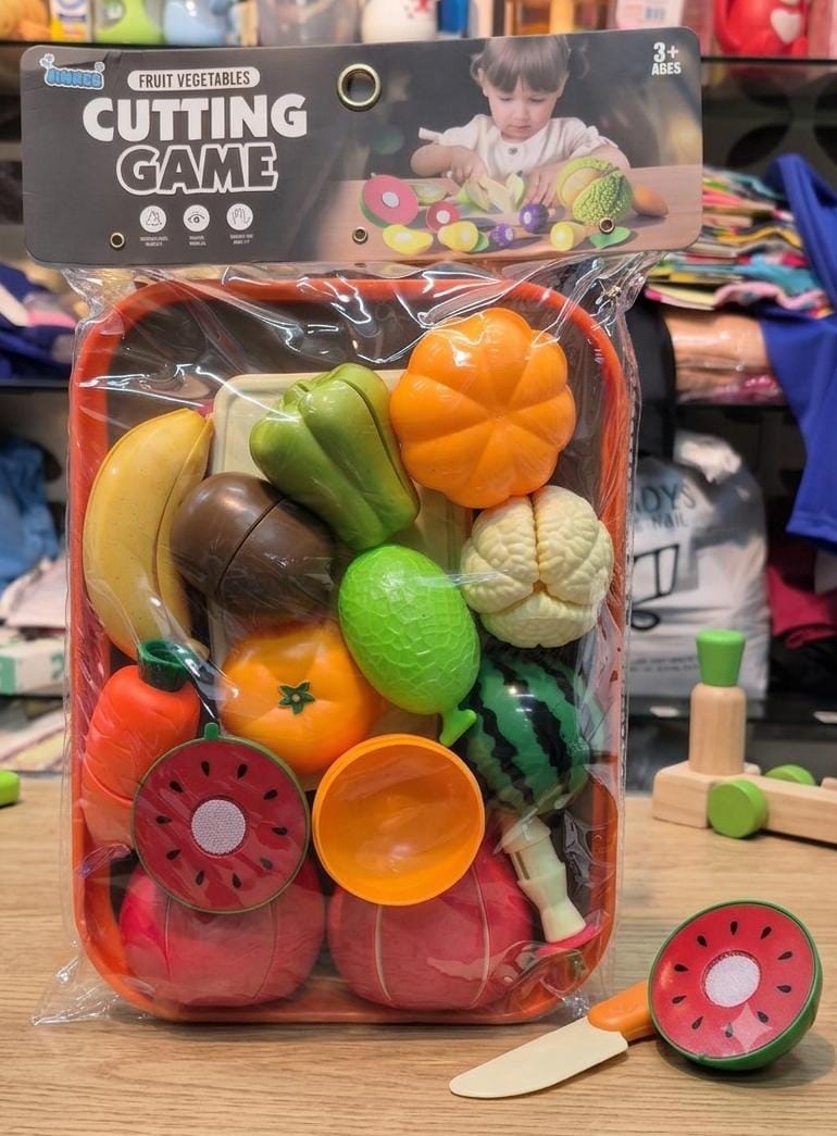 Kids Pretend Play Cutting Fruit & Vegetable Set - Win Bachat