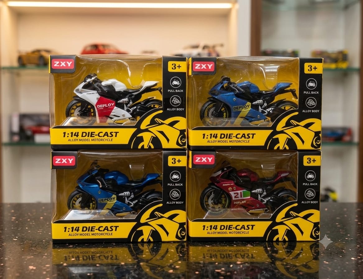 1:14 Die-Cast Pull Back Alloy Sports Motorcycle Toy - Win Bachat
