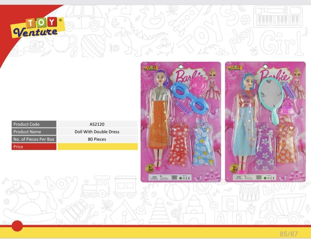 Doll with Double Dress & Accessories - AS2120 - Win Bachat