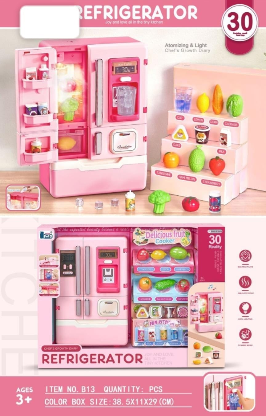30-Piece Kids Refrigerator Pretend Play Set - B13 - Win Bachat