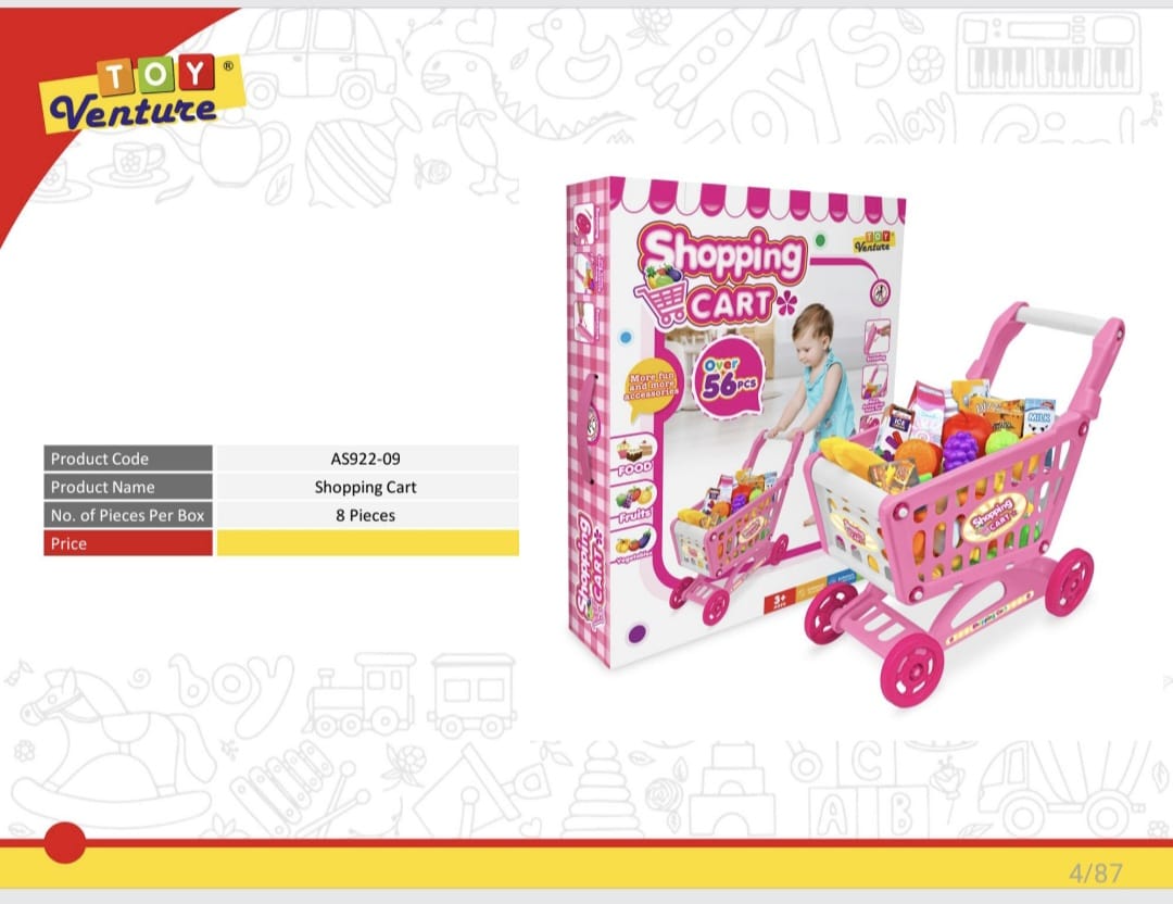 Kids Shopping Cart with 50+ Grocery Accessories - AS922-09 - Win Bachat
