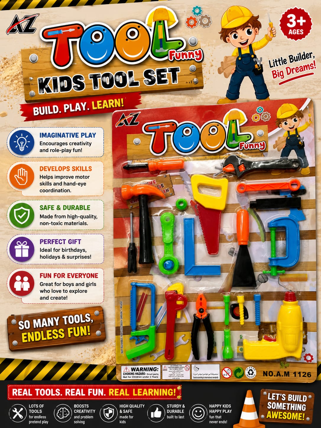 Kids Pretend Tool & Builder Play Set - A.M 1126 - Win Bachat