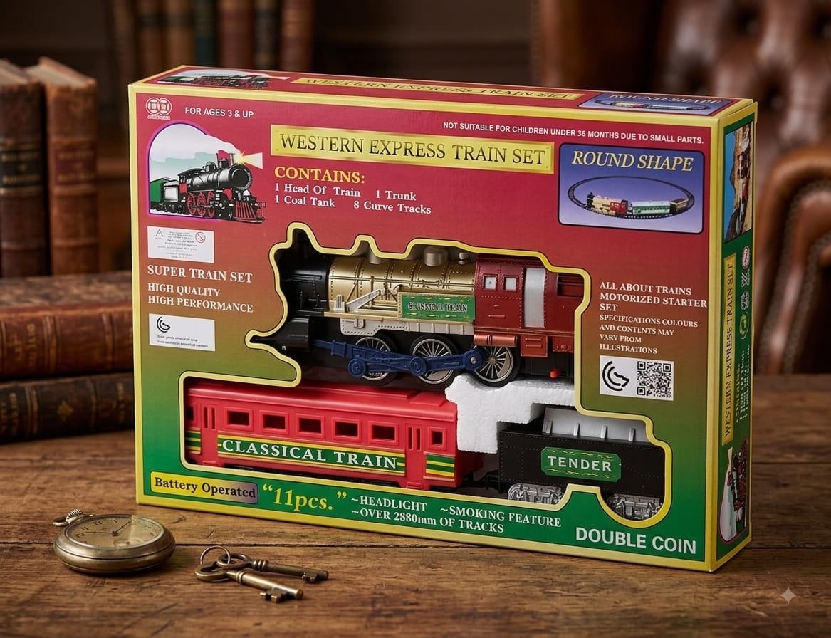 Western Express 11-Piece Battery-Operated Train Set - Win Bachat