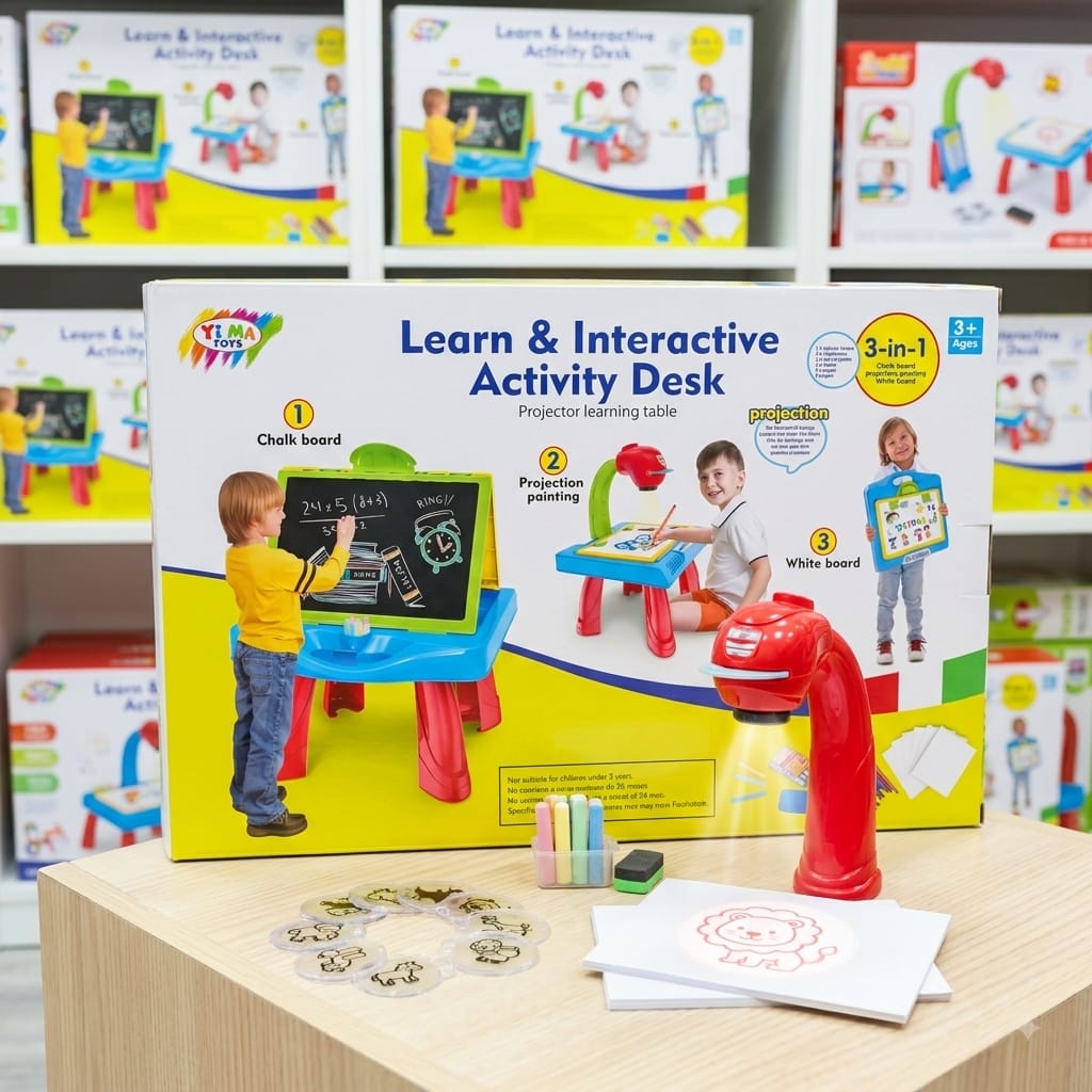 3-in-1 Learn & Interactive Projector Activity Desk - Win Bachat