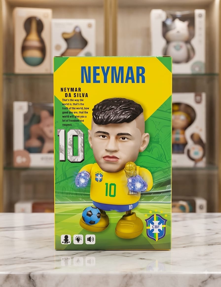 Neymar No. 10 Football Player Light & Sound Figure - Win Bachat