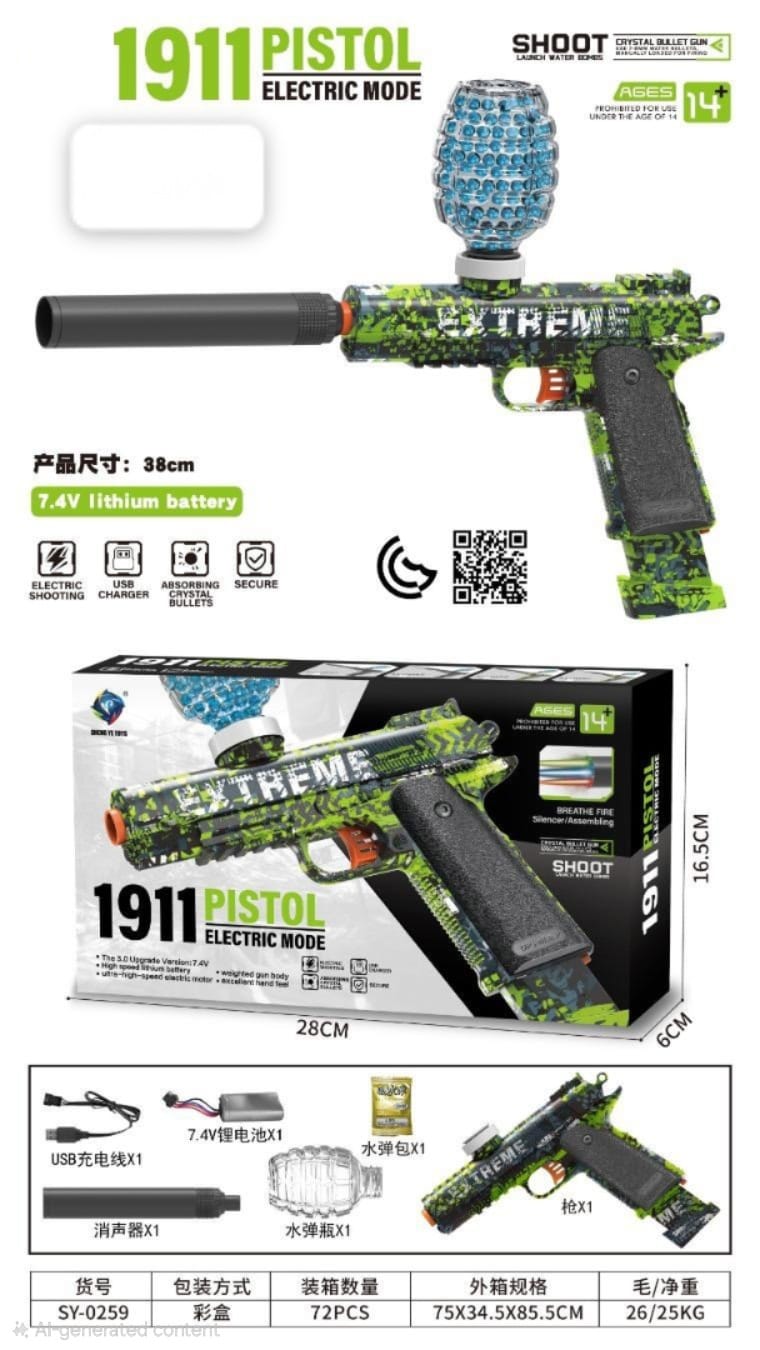 1911 Electric Water-Bead Toy Blaster - SY-0259 - Win Bachat