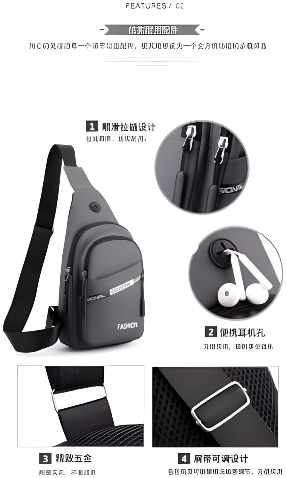 Sling Crossbody Bag - Black