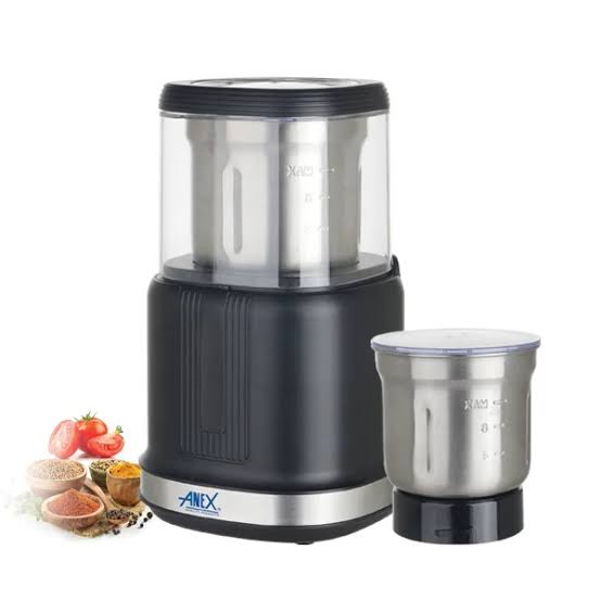 Anex Electric Grinder Set with Two Stainless Steel Cups (AG-647) - Win Bachat