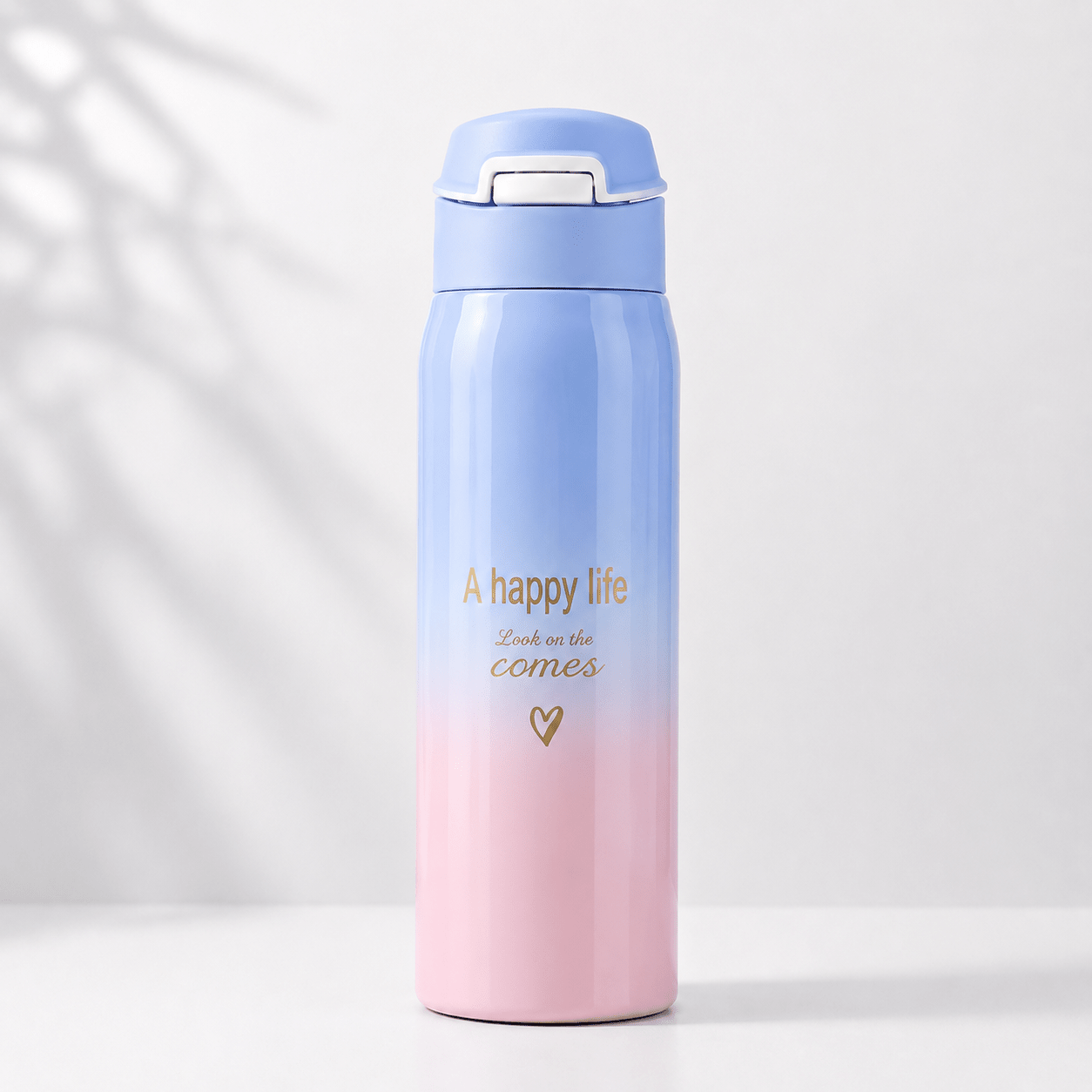 Blue & Peach Pastel Gradient Flip Top Bottle - Win Bachat