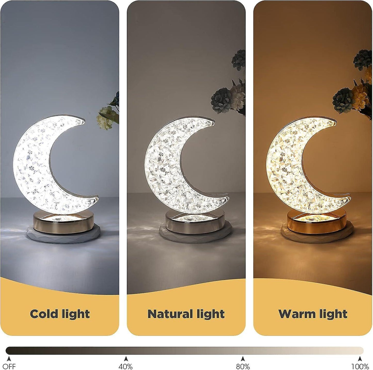 Crystal Moon Table Lamp - Win Bachat