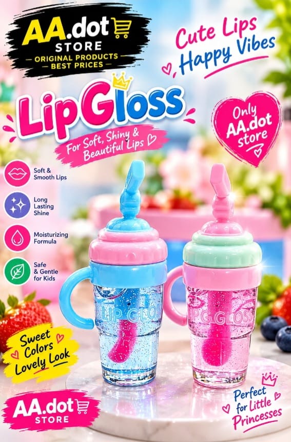 Cute Cup Design Moisturizing Lip Gloss - Pink - Win Bachat