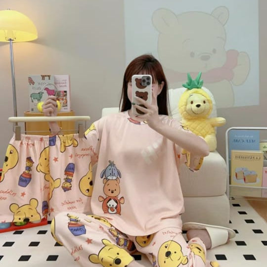 CUTE GIRLS 3 PCS NIGHTWEAR (THAILAND) - MALAI COTTON - Win Bachat