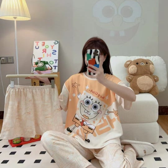 CUTE GIRLS 3 PCS NIGHTWEAR (THAILAND) - MALAI COTTON - Win Bachat