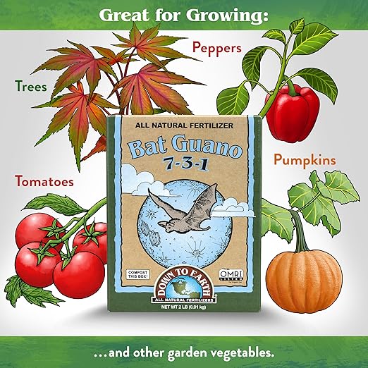 Down To Earth Bat Guano 7-3-1 Organic Fertilizer – 2 lb (0.91 kg) - Win Bachat