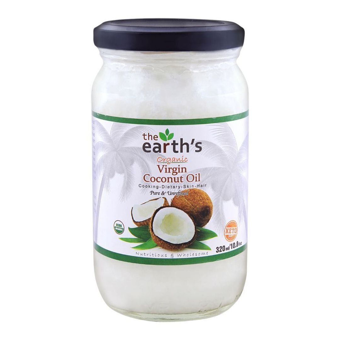 Earth's Organic Virgin Coconut Oil 320 ml - Win Bachat