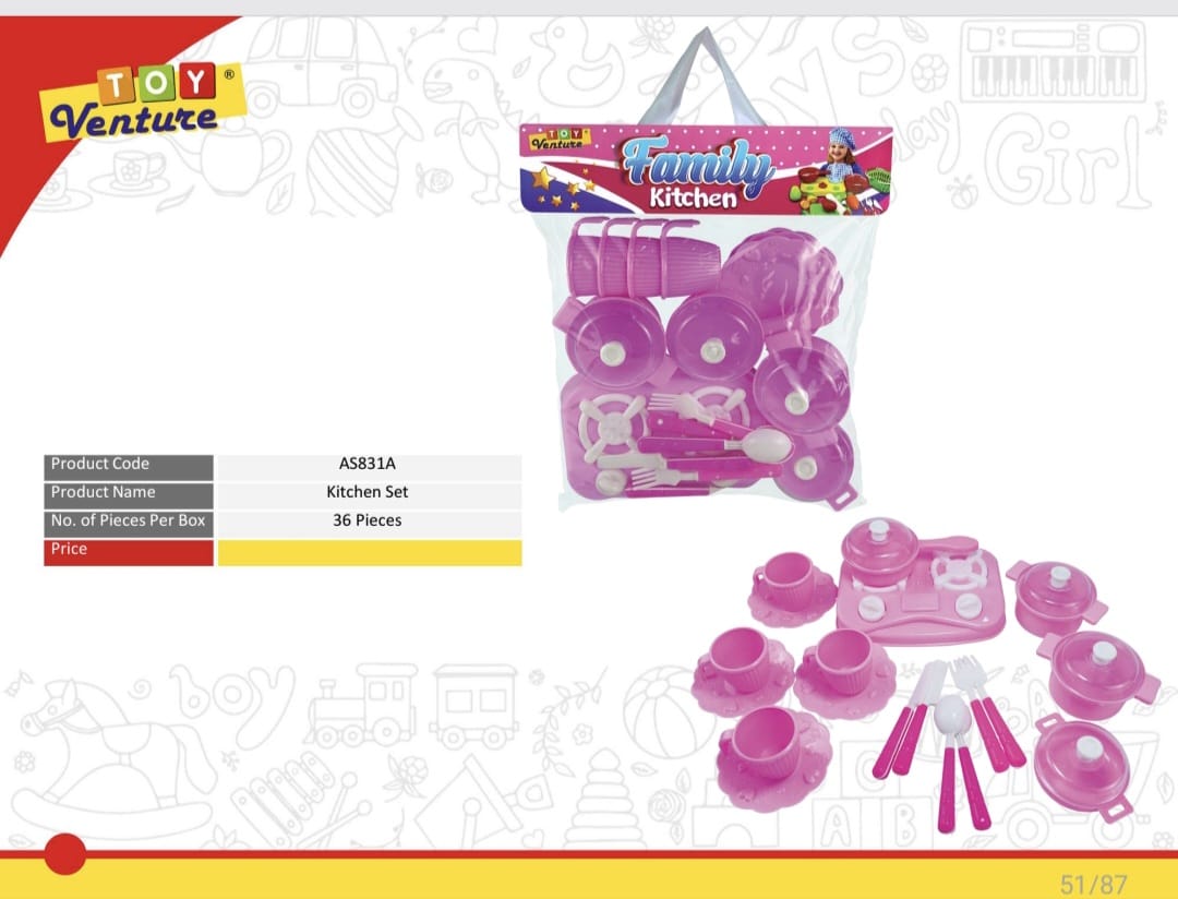 Family Kitchen 36-Piece Pretend Play Set - AS831A - Win Bachat