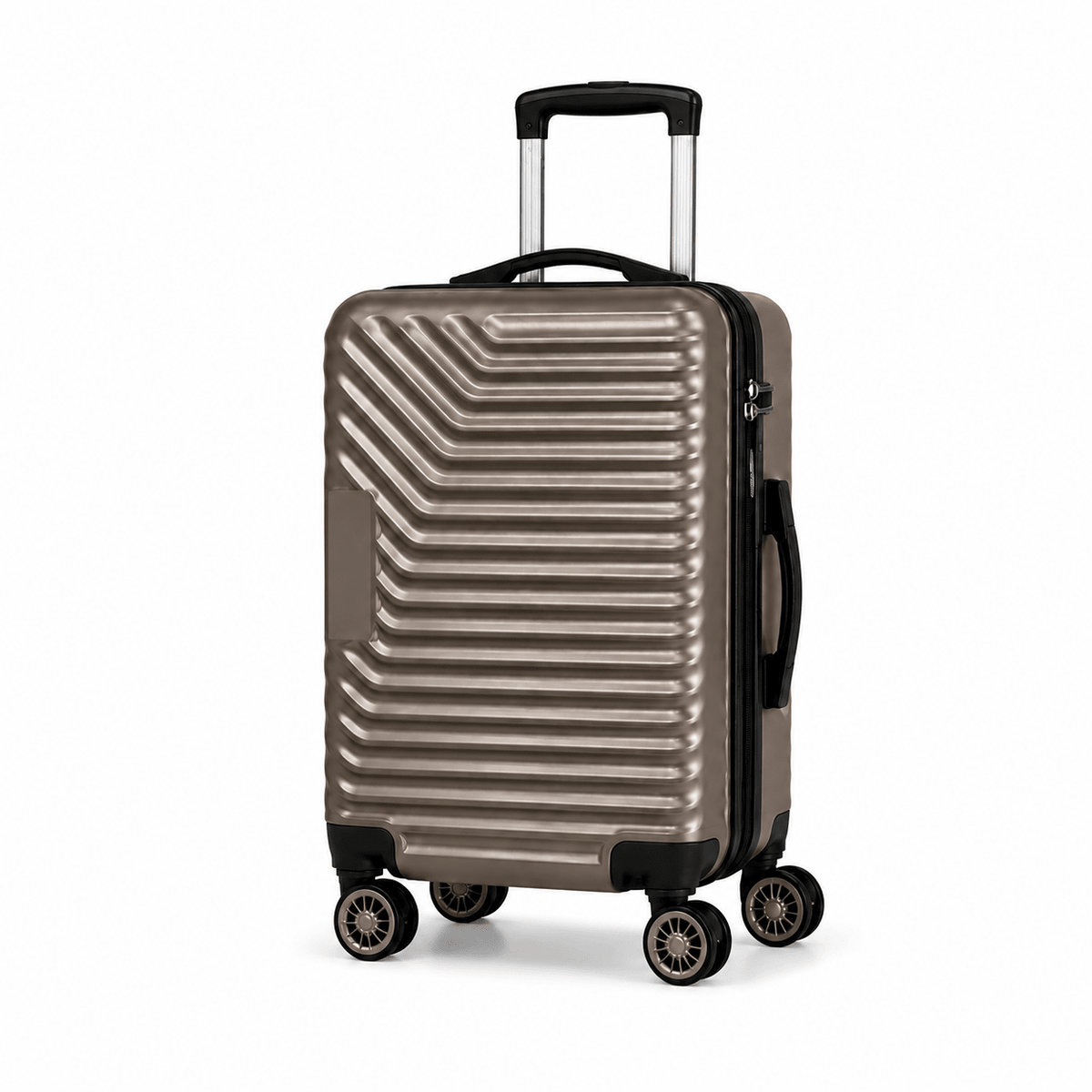 Geometric Hard Shell Spinner Travel Suitcase - Copper - 20 Inch (Small) - Win Bachat