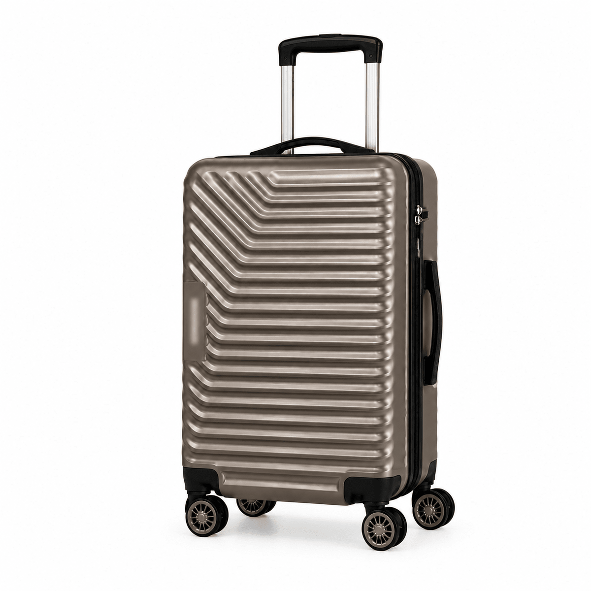 Geometric Hard Shell Spinner Travel Suitcase - Copper - 24 Inch (Medium) - Win Bachat