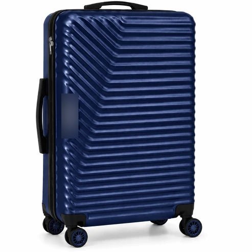 Geometric Hard Shell Spinner Travel Suitcase - Dark Blue - 20 Inch (Small) - Win Bachat