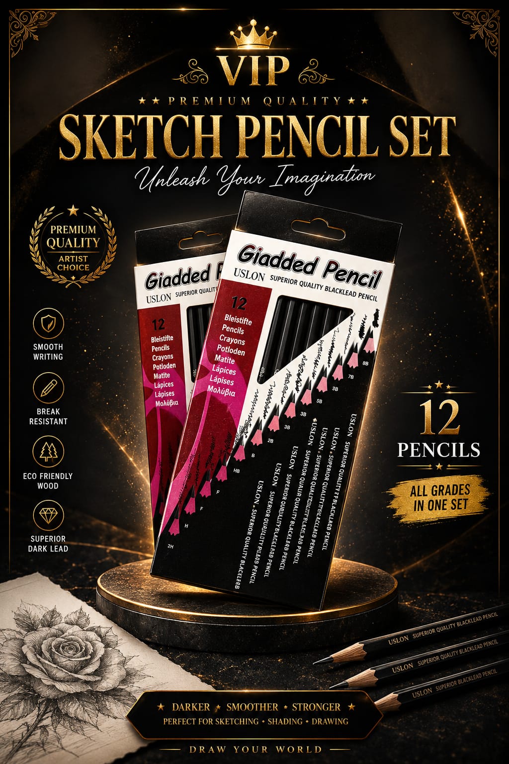 Giadded Sketch Pencil Set - Win Bachat