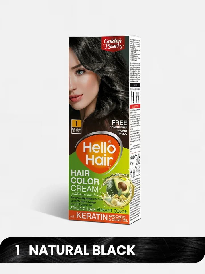 GOLDEN PEARL HELLO HAIR HAIR COLOUR NO : 1 - NATURAL BLACK - Win Bachat