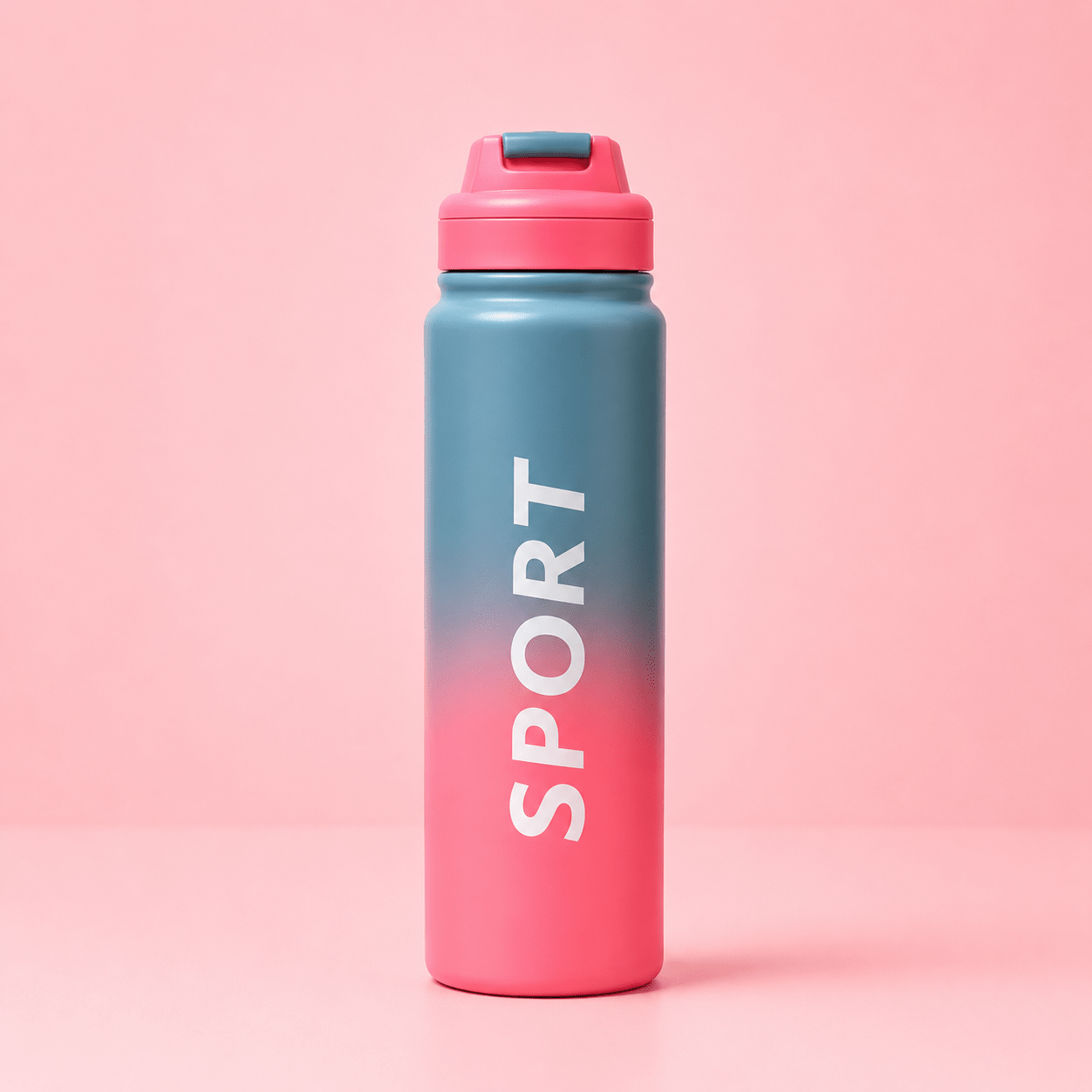 Grey & Pink Premium Sports Flip Top Bottle - Win Bachat