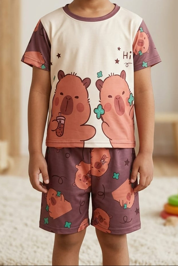 KIDS NIGHT FOR BABA WEAR SHIRT + SHORT - COTTON - Win Bachat