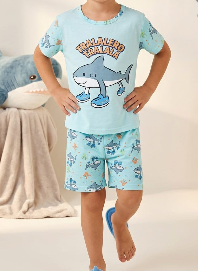 KIDS NIGHT FOR BABA WEAR SHIRT + SHORT - COTTON - Win Bachat