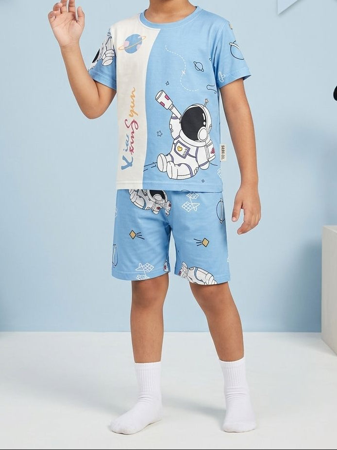 KIDS NIGHT FOR BABA WEAR SHIRT + SHORT - COTTON - Win Bachat