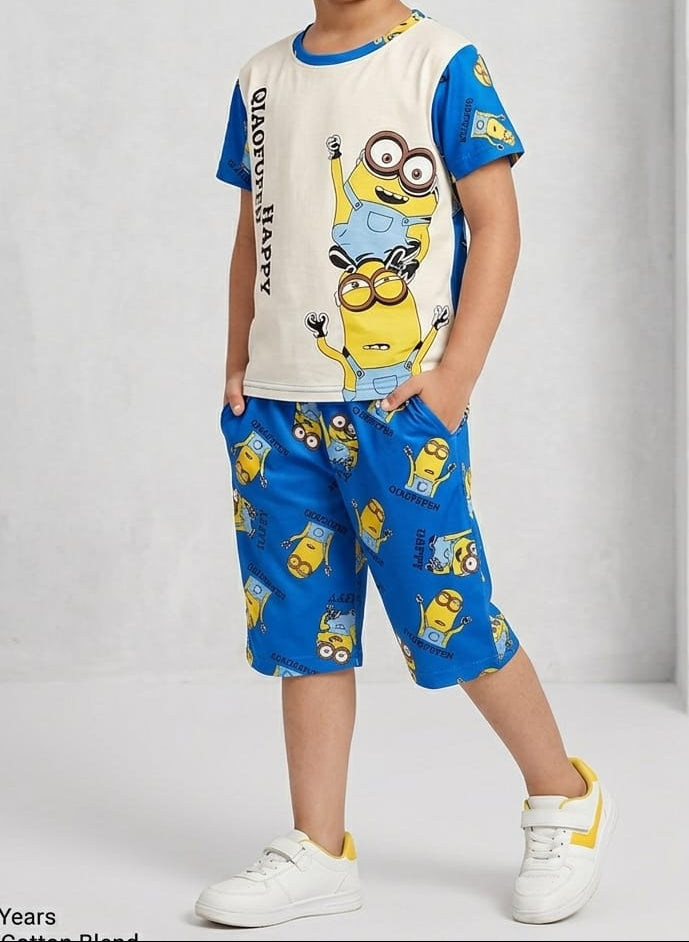 KIDS NIGHT FOR BABA WEAR SHIRT + SHORT - COTTON - Win Bachat