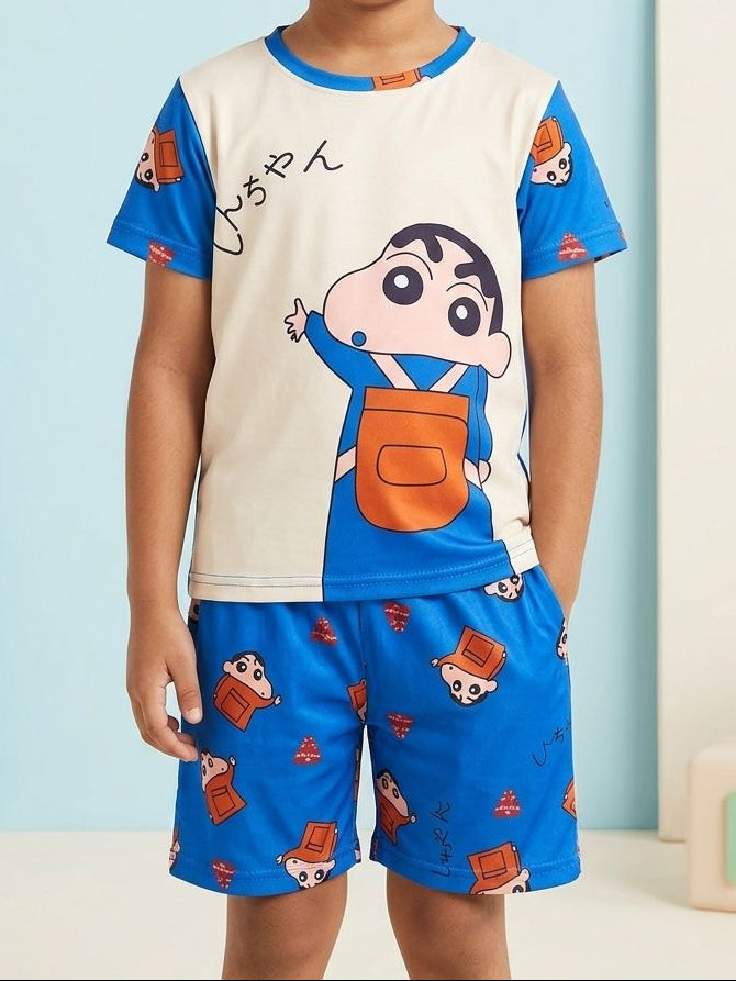 KIDS NIGHT FOR BABA WEAR SHIRT + SHORT - COTTON - Win Bachat