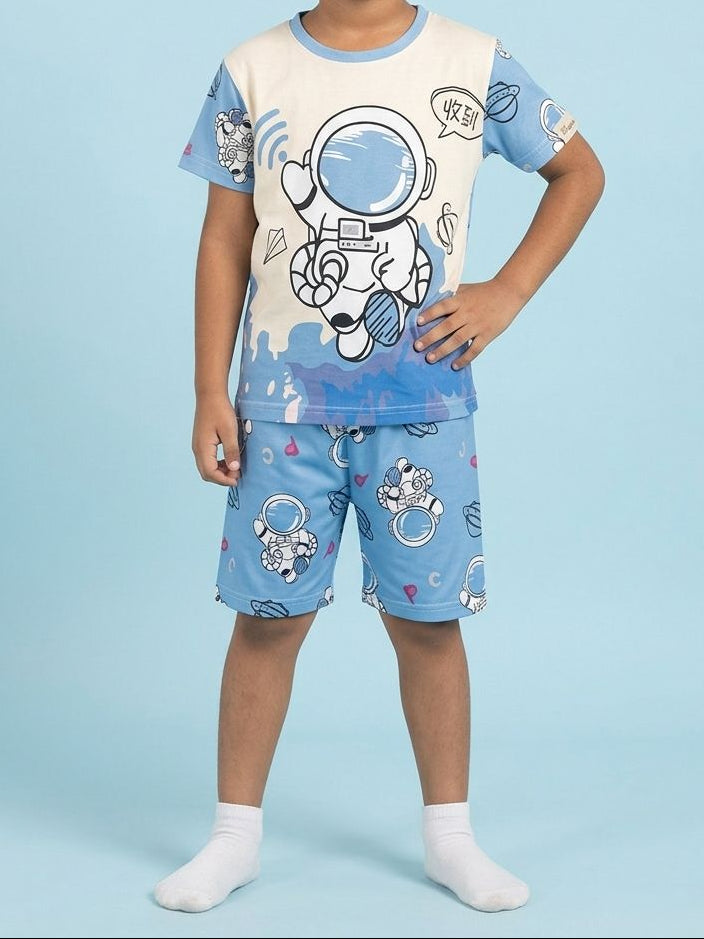 KIDS NIGHT FOR BABA WEAR SHIRT + SHORT - COTTON - Win Bachat