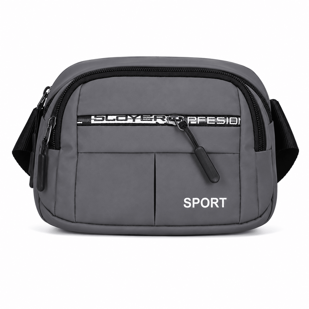 Mens Sport Multi Pocket Sling Bag ADJ Strap - Gray - Win Bachat
