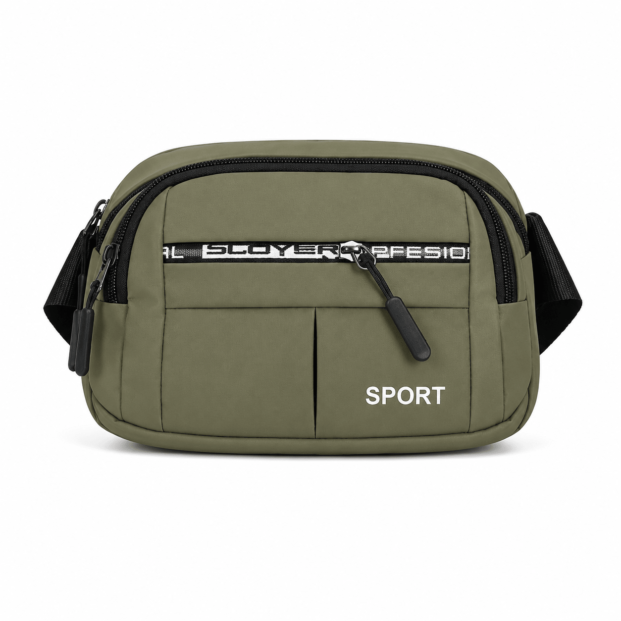 Mens Sport Multi Pocket Sling Bag ADJ Strap - Olive - Win Bachat