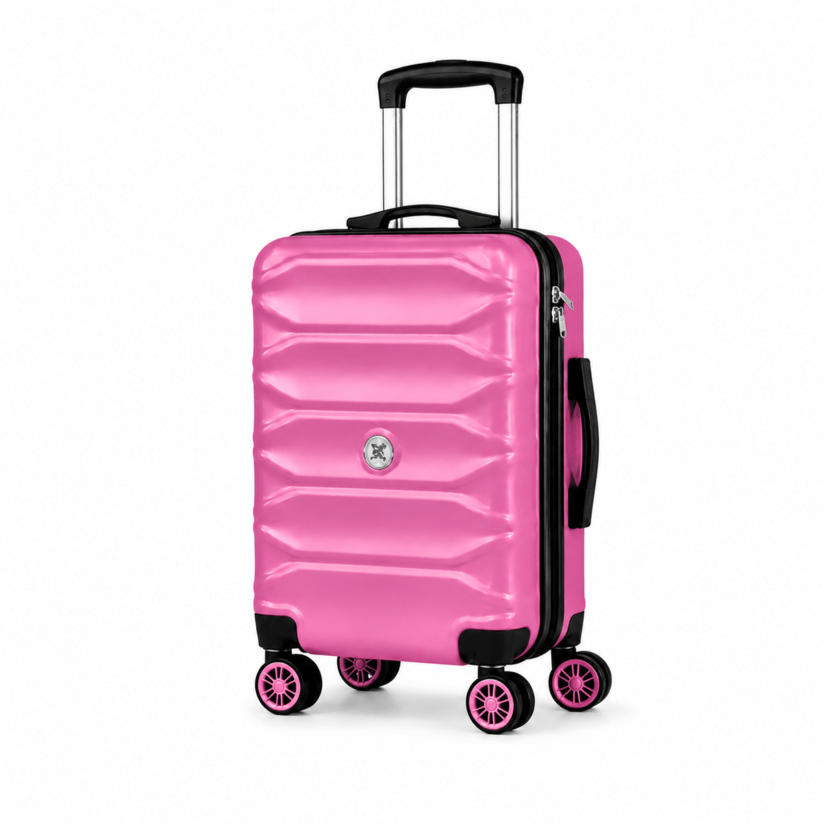 Modern Hard-Shell Spinner Suitcase - Metallic Pink - 20 Inch (Small) - Win Bachat