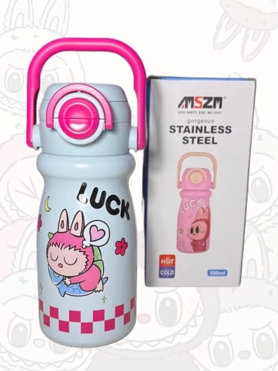 Pink Handle Lock Stainless Steel Bottle - Win Bachat