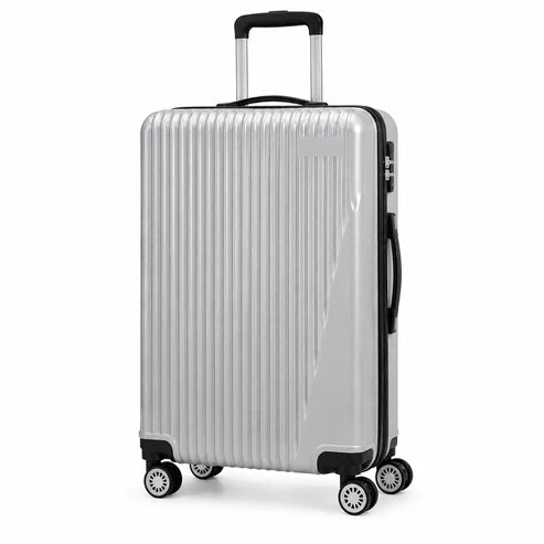 Premium Hard Shell Spinner Travel Suitcase - Silver - 20 Inch (Small) - Win Bachat