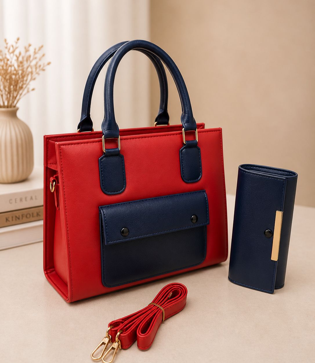 PREMIUM QUALITY LADIES 2 PC'S BAGS SET - HB014 - 1 - Win Bachat