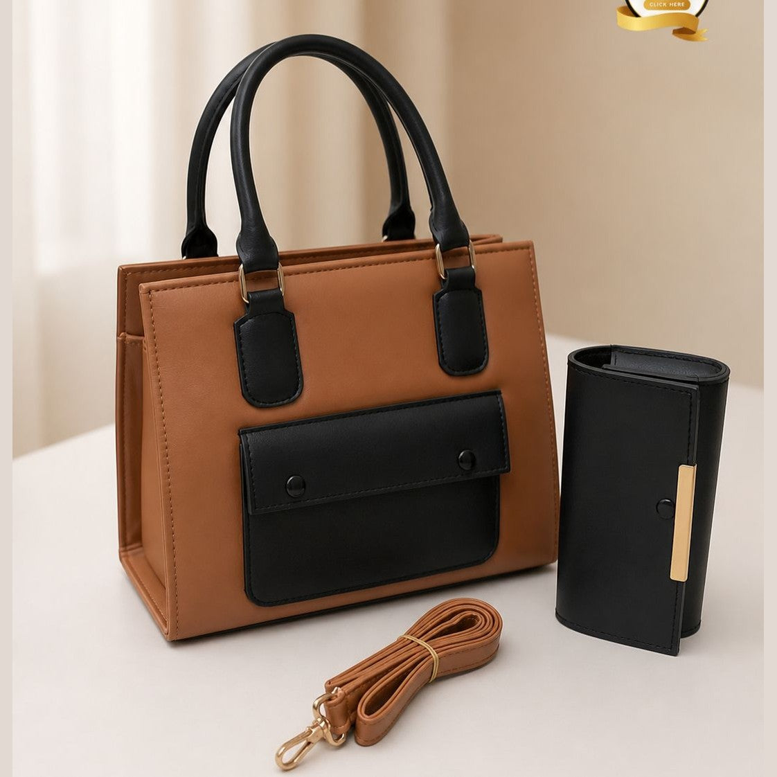 PREMIUM QUALITY LADIES 2 PC'S BAGS SET - HB014 - 2 - Win Bachat