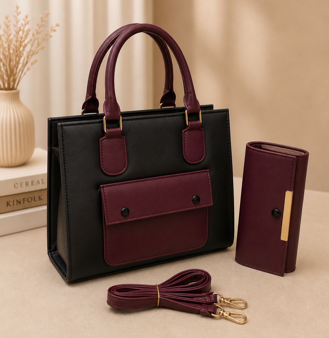 PREMIUM QUALITY LADIES 2 PC'S BAGS SET - HB014 - 4 - Win Bachat