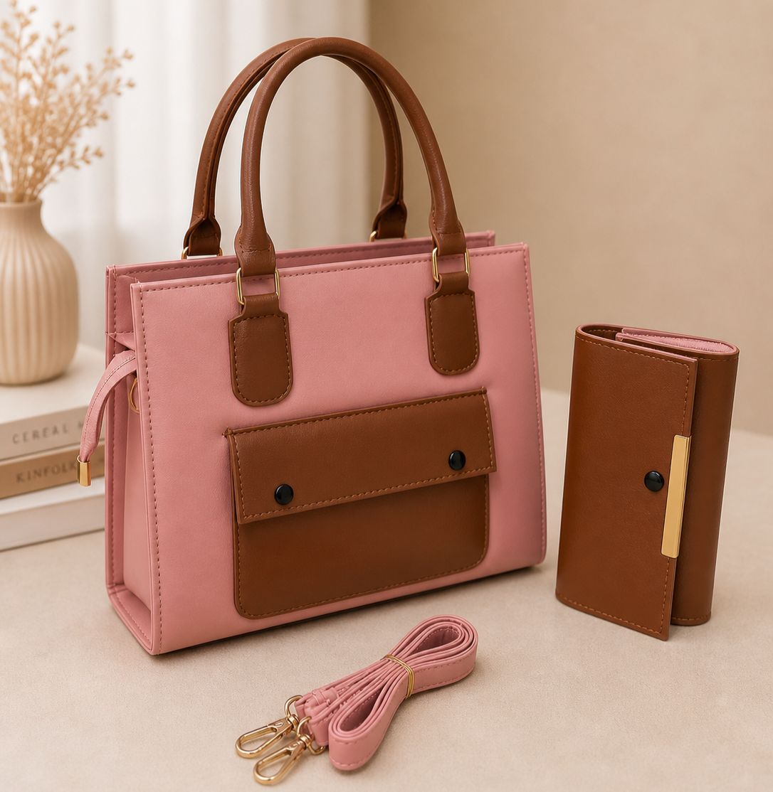 PREMIUM QUALITY LADIES 2 PC'S BAGS SET - HB014 - 5 - Win Bachat
