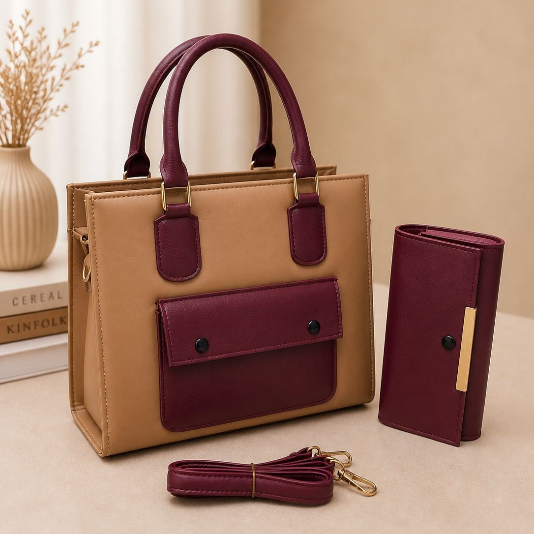 PREMIUM QUALITY LADIES 2 PC'S BAGS SET - HB014 - 6 - Win Bachat